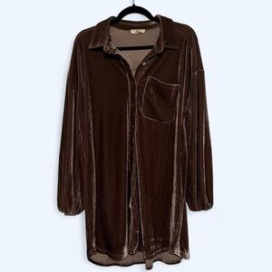 Entro Chocolate Velvet Shirt dress